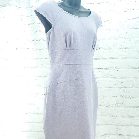 Calvin Klein Womens Lavender Heathered Sleeveless Round Neck Sheath Dress Size 4 - Picture 2 of 11